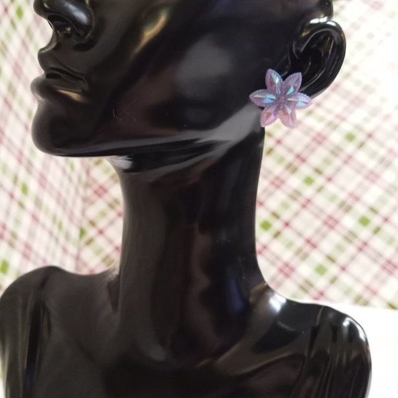 Set of Four Handmade Hand Crafted Flower Stud Earrings Jewelry #48 - Picture 3 of 15